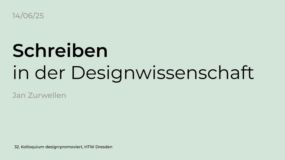 Schreiben in der Designwissenschaft